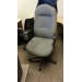 Grey High Back Adjustable Rolling Meeting Chair w Arms